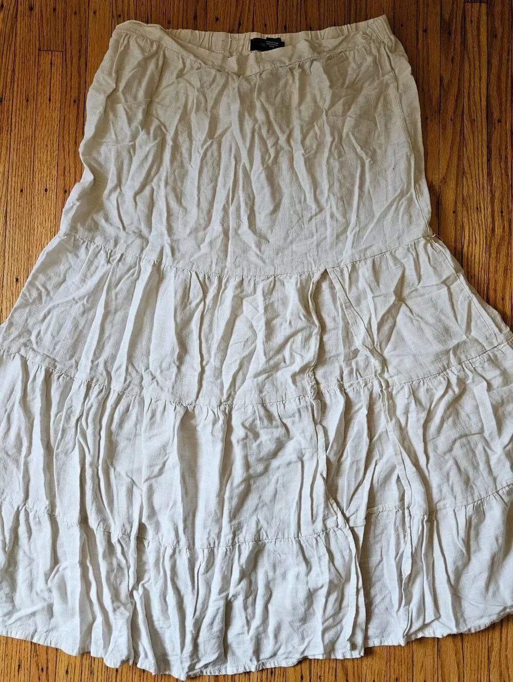 Forever 21+ White Tiered Maxi Skirt Plus Size 0X Boho Cottagecore